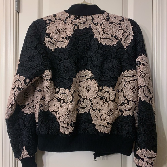 Alice + Olivia Floral Lace Felisa Bomber Jacket - Picture 3 of 4